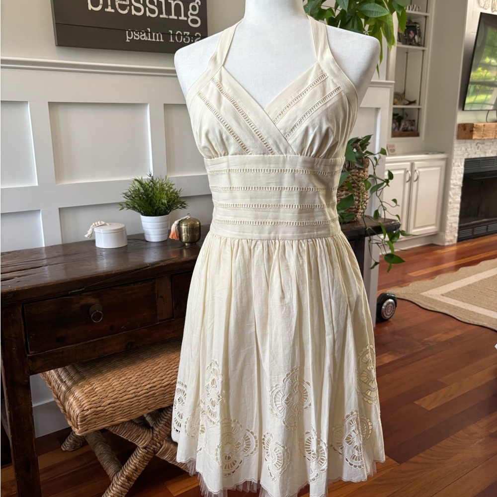 Jessica Simpson Cream Halter / Backless Dress